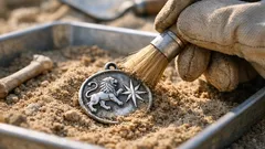 Zilveren hanger met leeuw en achtpuntige ster gevonden in Amos: spoor naar de godin Ishtar